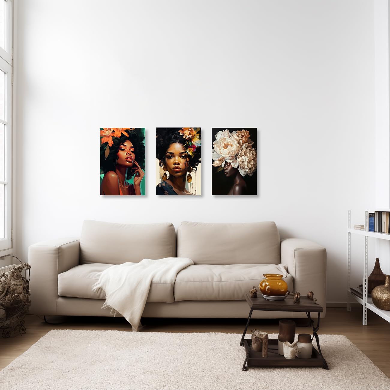 Amazon.co.jp: ZQQART 黒人女性 キャンバス ウォールアート